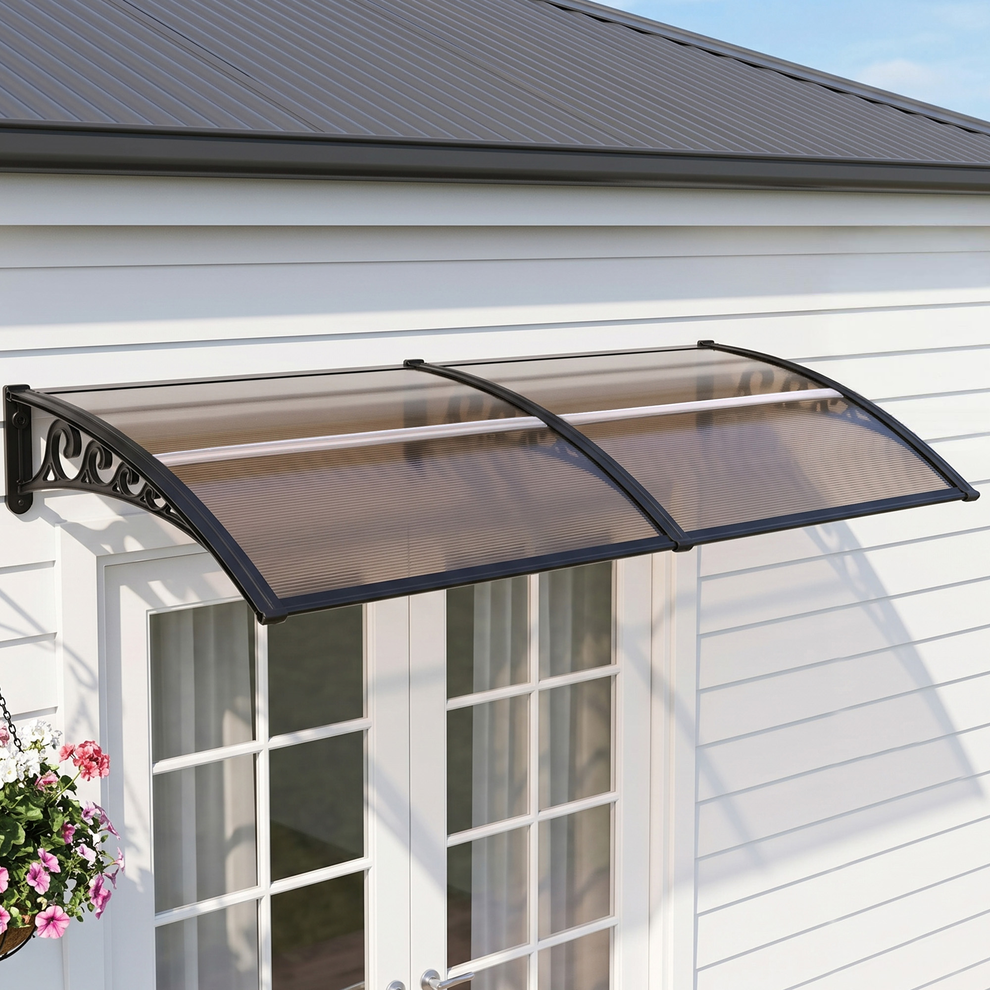 Instahut Window Door Awning 0.8mx2m Brown Instahut Window Door Awning 0.8mx2m Brown