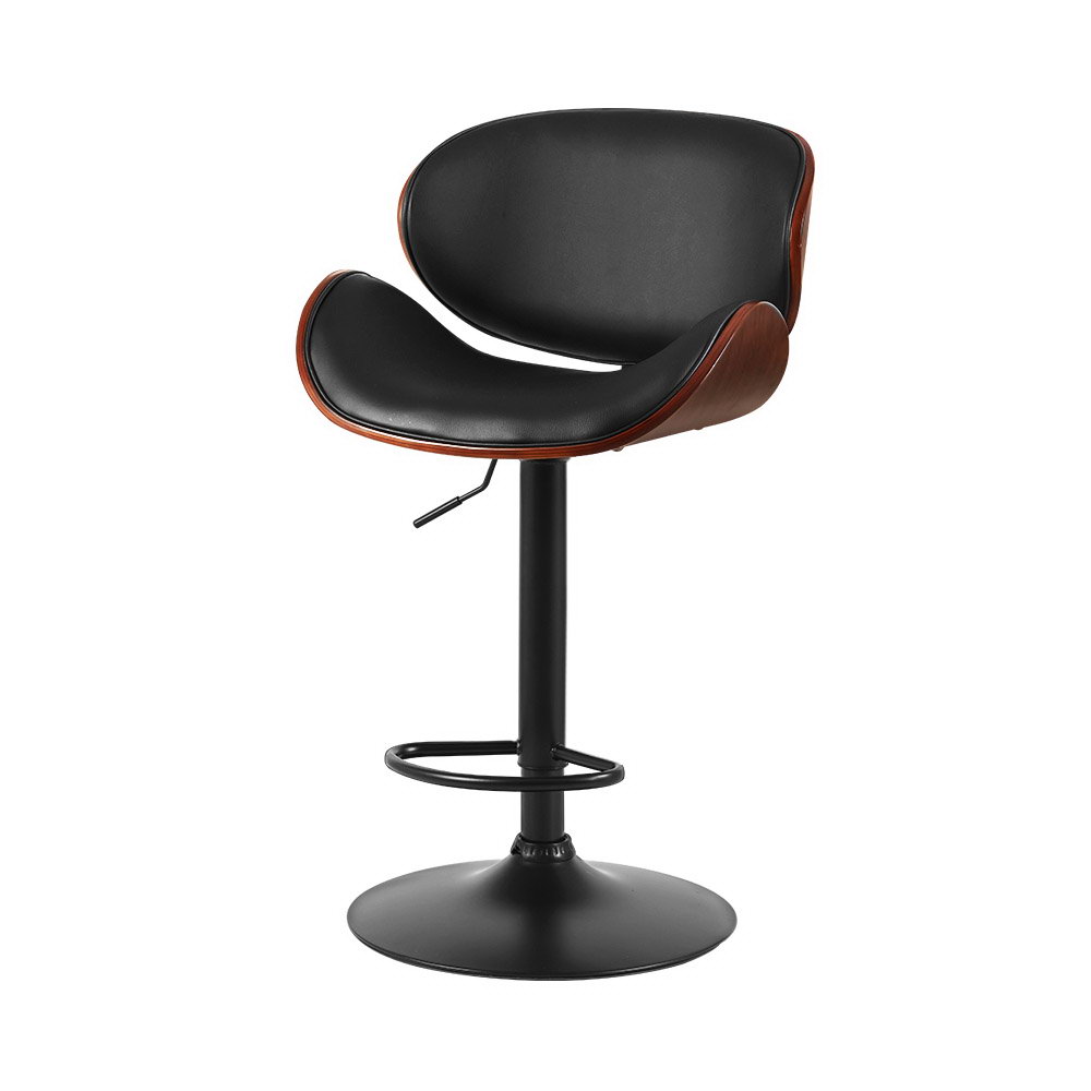 Artiss Bar Stools Gas Lift Leather Padded Black