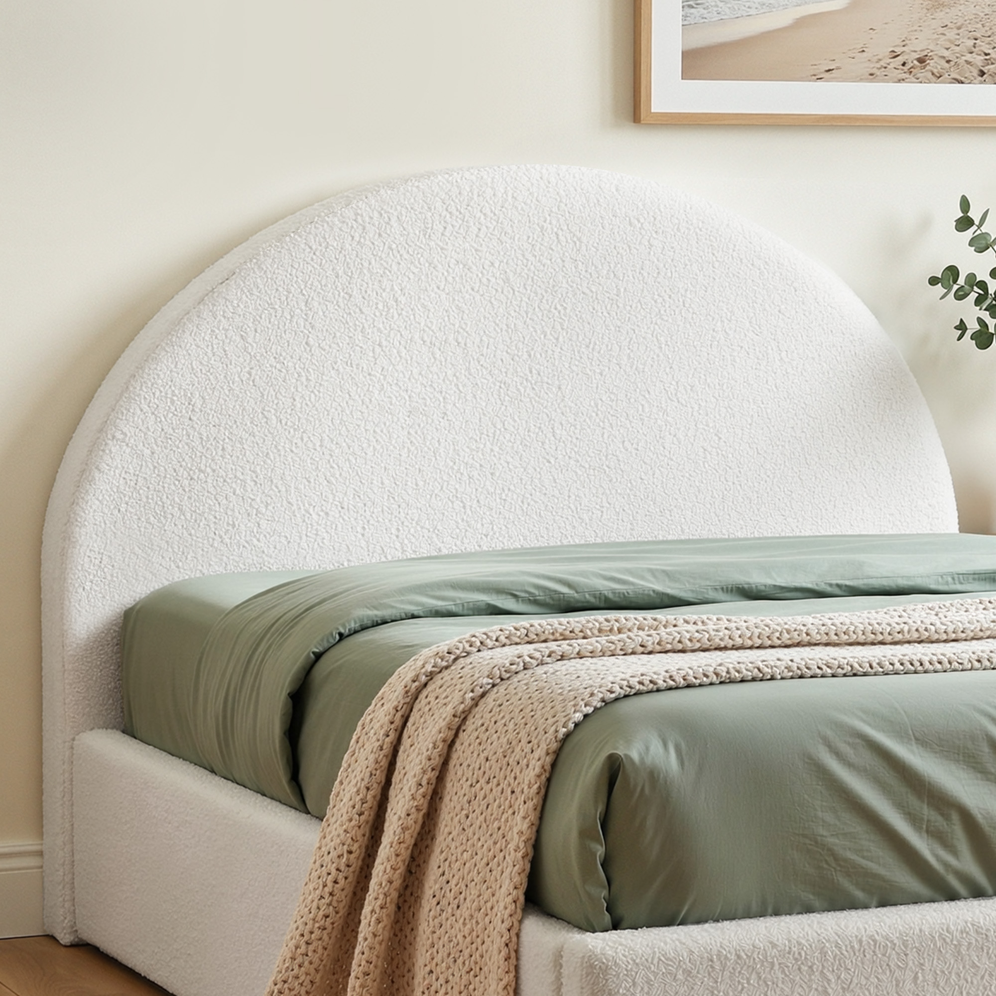 Artiss Double Size Headboard for Bed Frame Boucle Fabric No-Assembly Removable Washable Cover 154cm Artiss Double Size Headboard for Bed Frame Boucle Fabric No-Assembly Removable Washable Cover 154cm