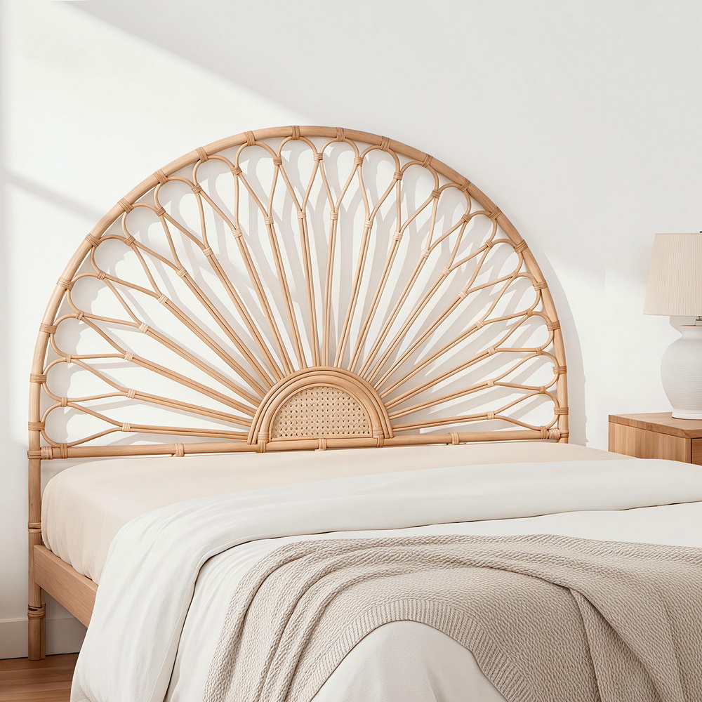 Artiss Bed Headboard Queen Bedhead Rattan - MARI Pine Artiss Bed Headboard Queen Bedhead Rattan - MARI Pine