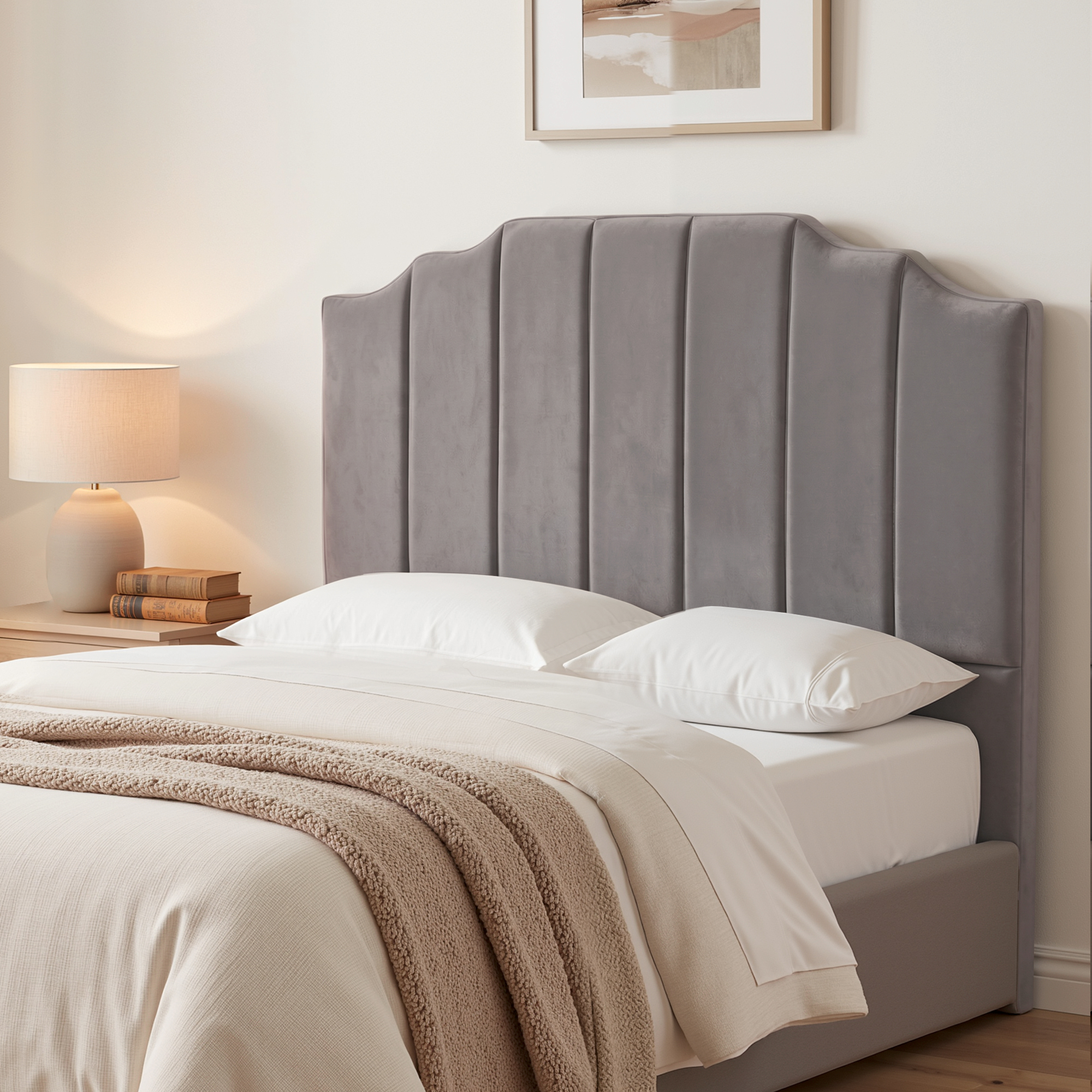 Artiss Bed Head Headboard Double Velvet 138CM - Grey Artiss Bed Head Headboard Double Velvet 138CM - Grey