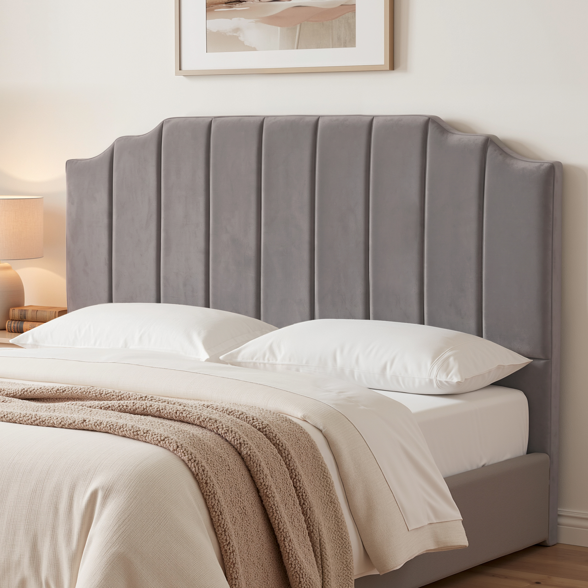 Artiss Bed Head Headboard King Velvet 183CM - Grey Artiss Bed Head Headboard King Velvet 183CM - Grey