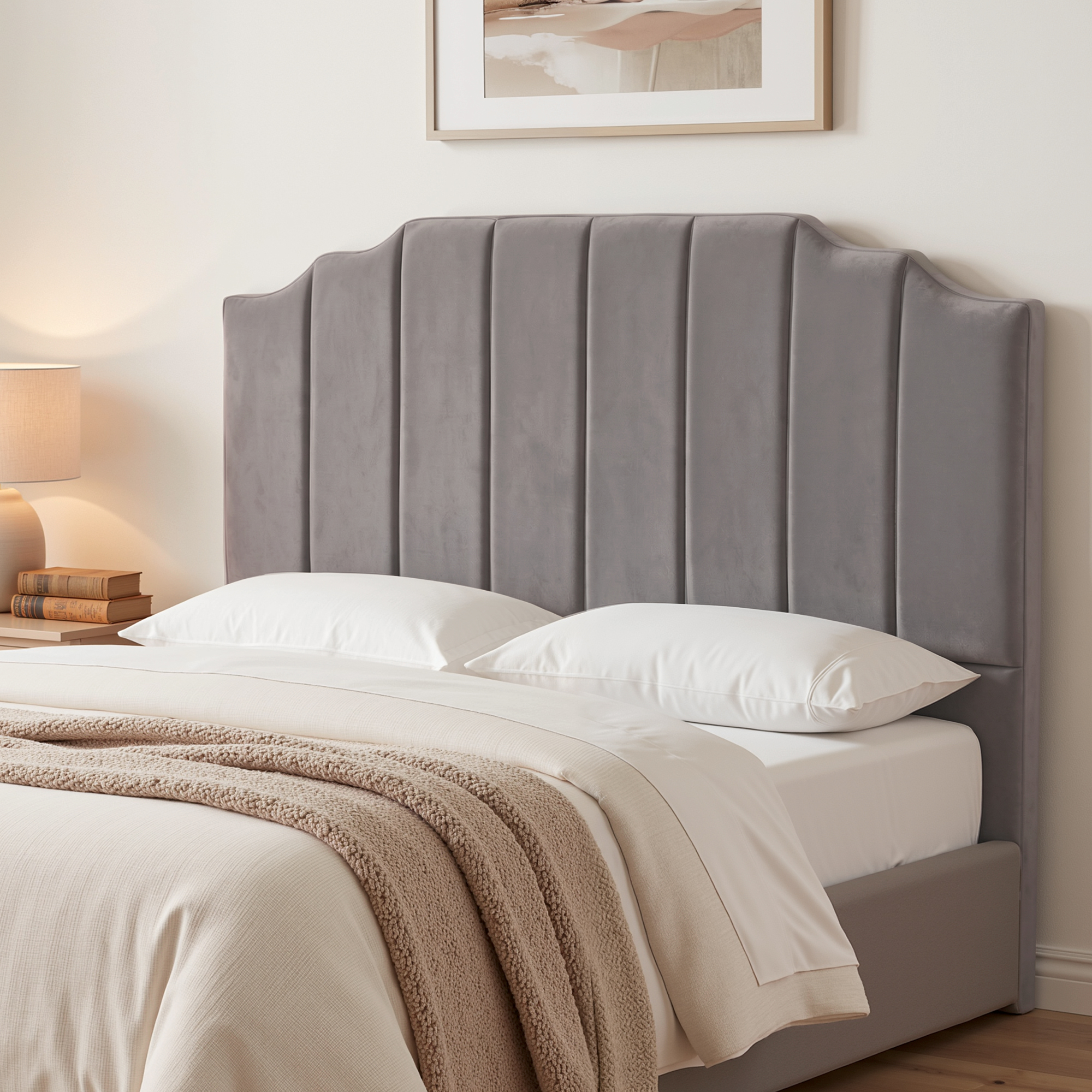 Artiss Bed Head Headboard Queen Velvet 153CM - Grey Artiss Bed Head Headboard Queen Velvet 153CM - Grey