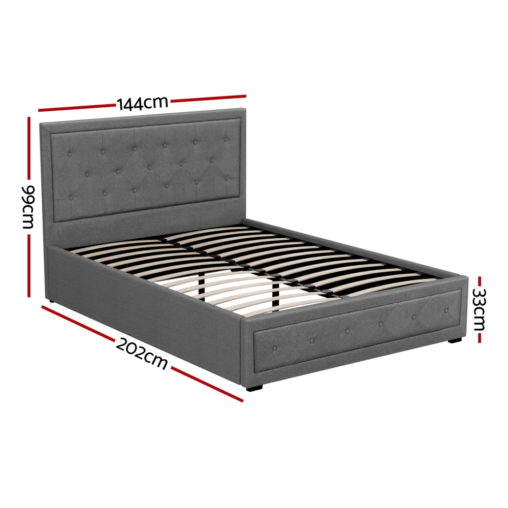 Artiss Bed Frame Queen King Single Double Full Size Gas Lift Base With Storage - Picture 9 of 18