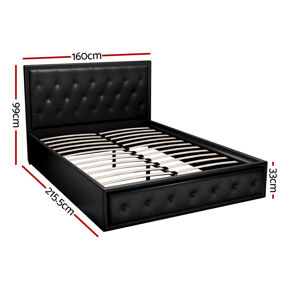 Artiss Bed Frame Queen King Single Double Full Size Gas Lift Base With Storage - Picture 16 of 18
