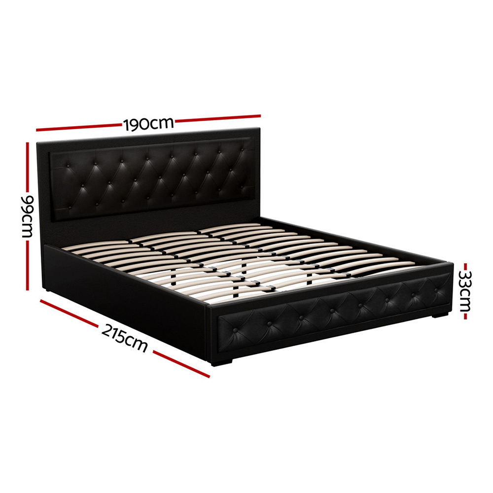 Artiss Bed Frame Queen King Single Double Full Size Gas Lift Base With Storage - Picture 11 of 18