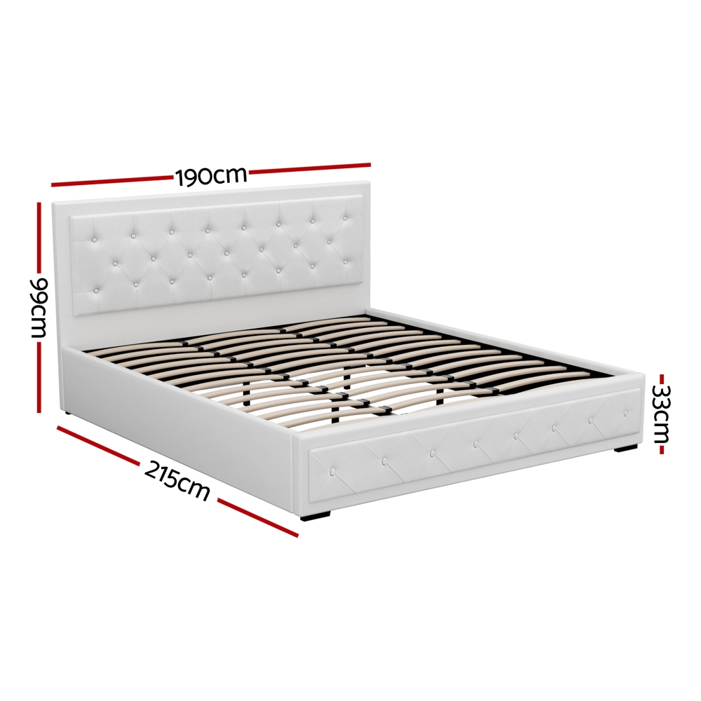 Artiss Bed Frame Queen King Single Double Full Size Gas Lift Base With Storage - Picture 13 of 18