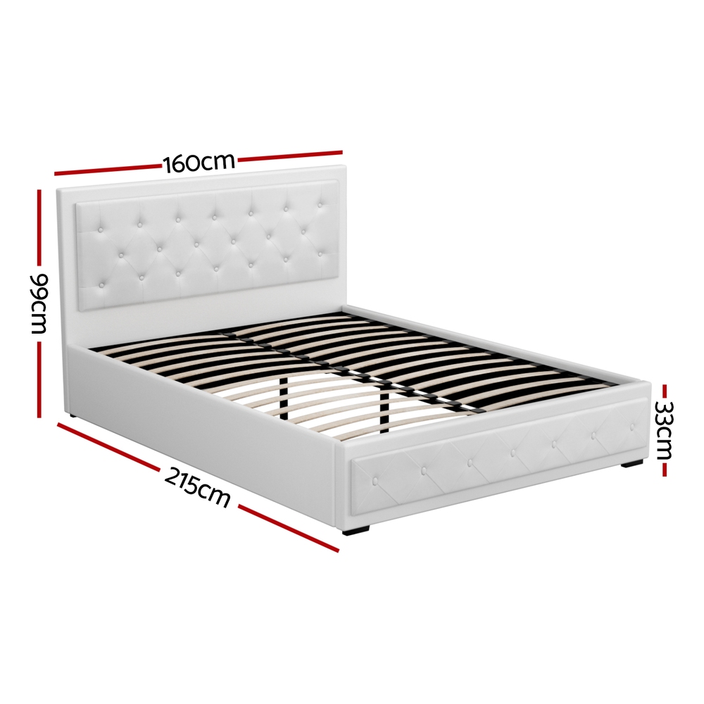Artiss Bed Frame Queen King Single Double Full Size Gas Lift Base With Storage - Picture 18 of 18