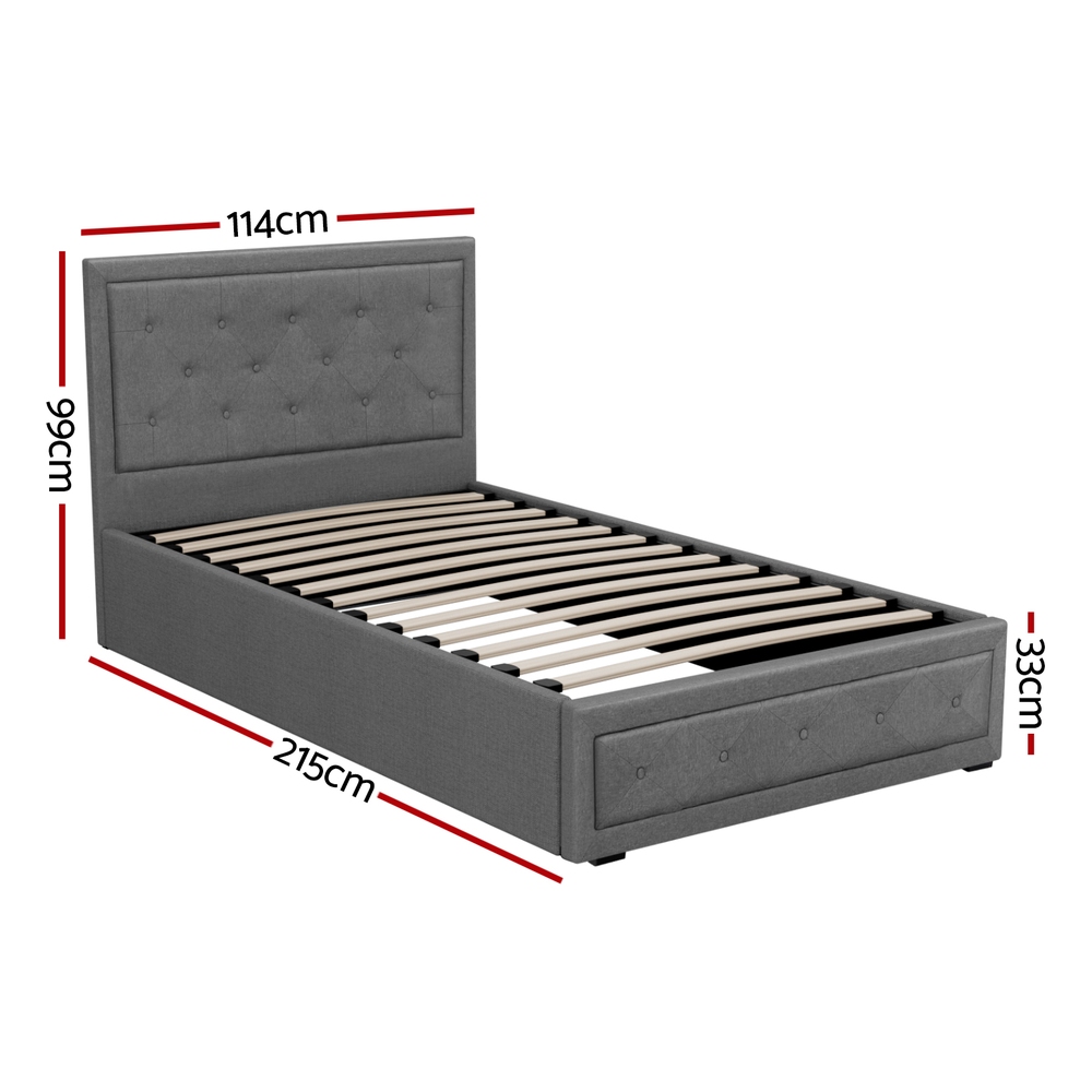 Artiss Bed Frame Queen King Single Double Full Size Gas Lift Base With Storage - Picture 14 of 18