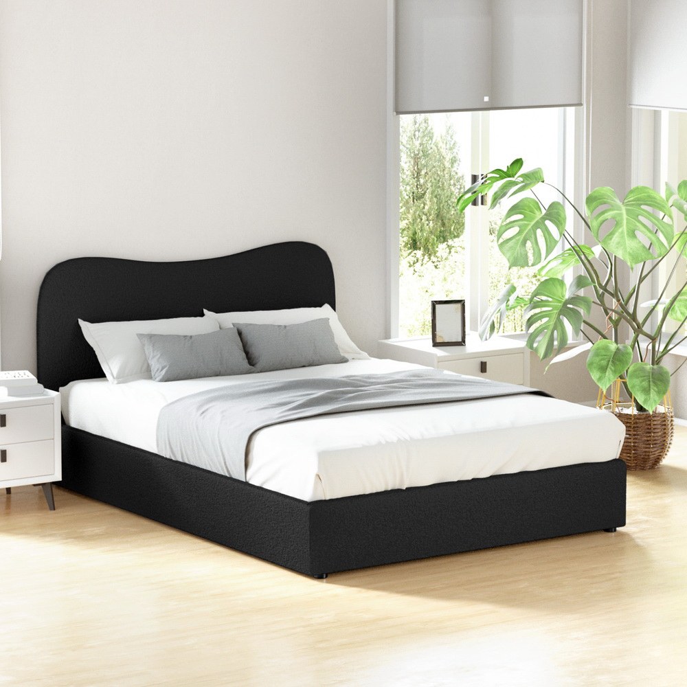 Artiss Bed Frame Double Size Boucle DARA BK-ABC