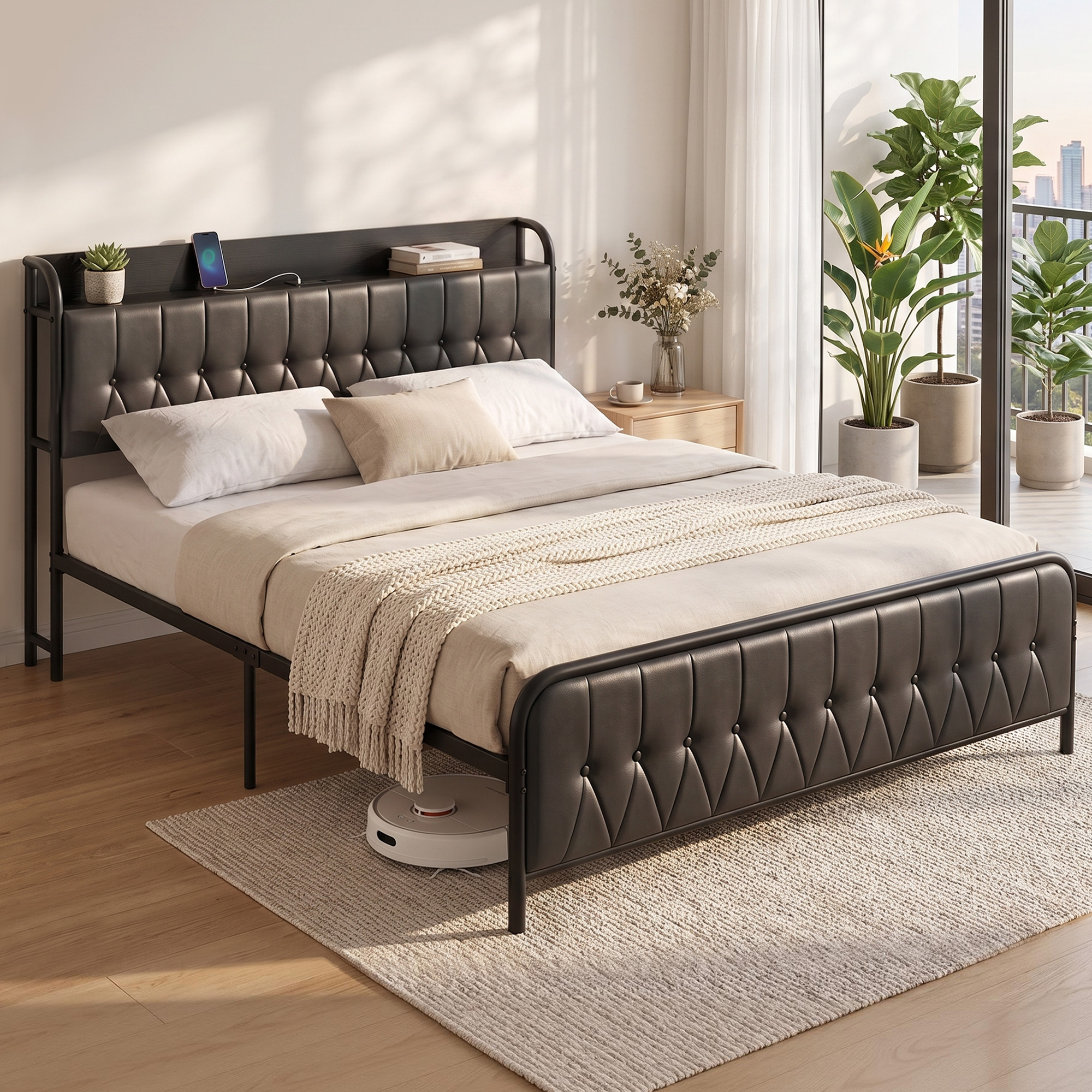 Artiss King Bed Frame with Storage Headboard SAA Certified Charging Station Artiss King Bed Frame with Storage Headboard SAA Certified Charging Station