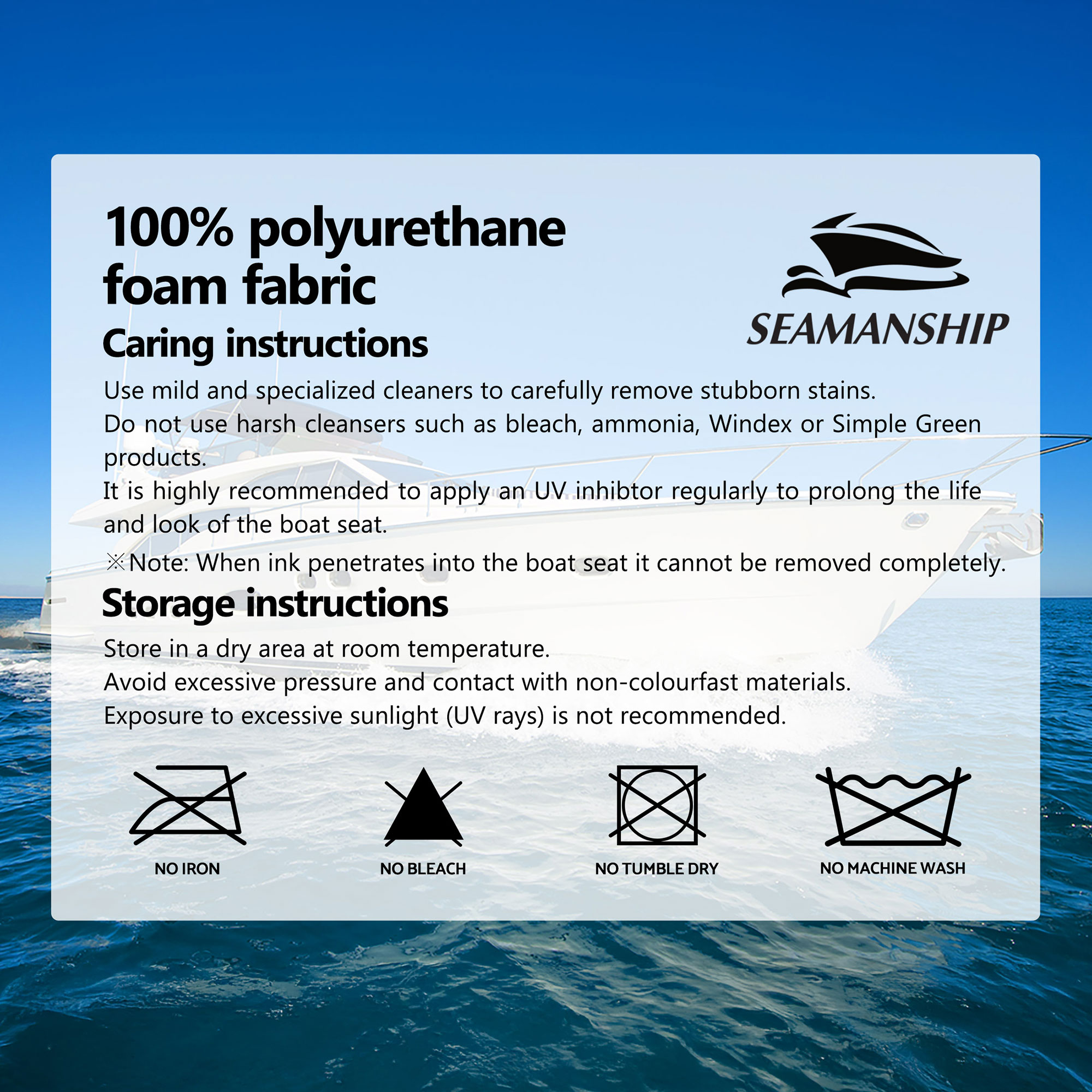 Seamanship 2X Folding Boat Seats with 2X Adjustable Pedestals 5575cm Marine Swivel Low Back 13cm Padding White Blue