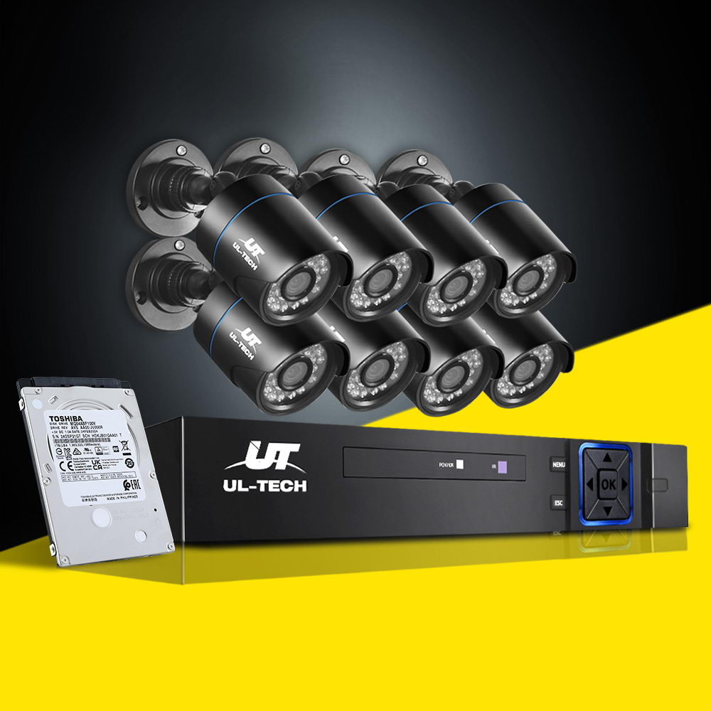 UL-tech CCTV Security System 8CH DVR 8 Cameras 1TB Hard Drive B-BK-T UL-tech CCTV Security System 8CH DVR 8 Cameras 1TB Hard Drive B-BK-T