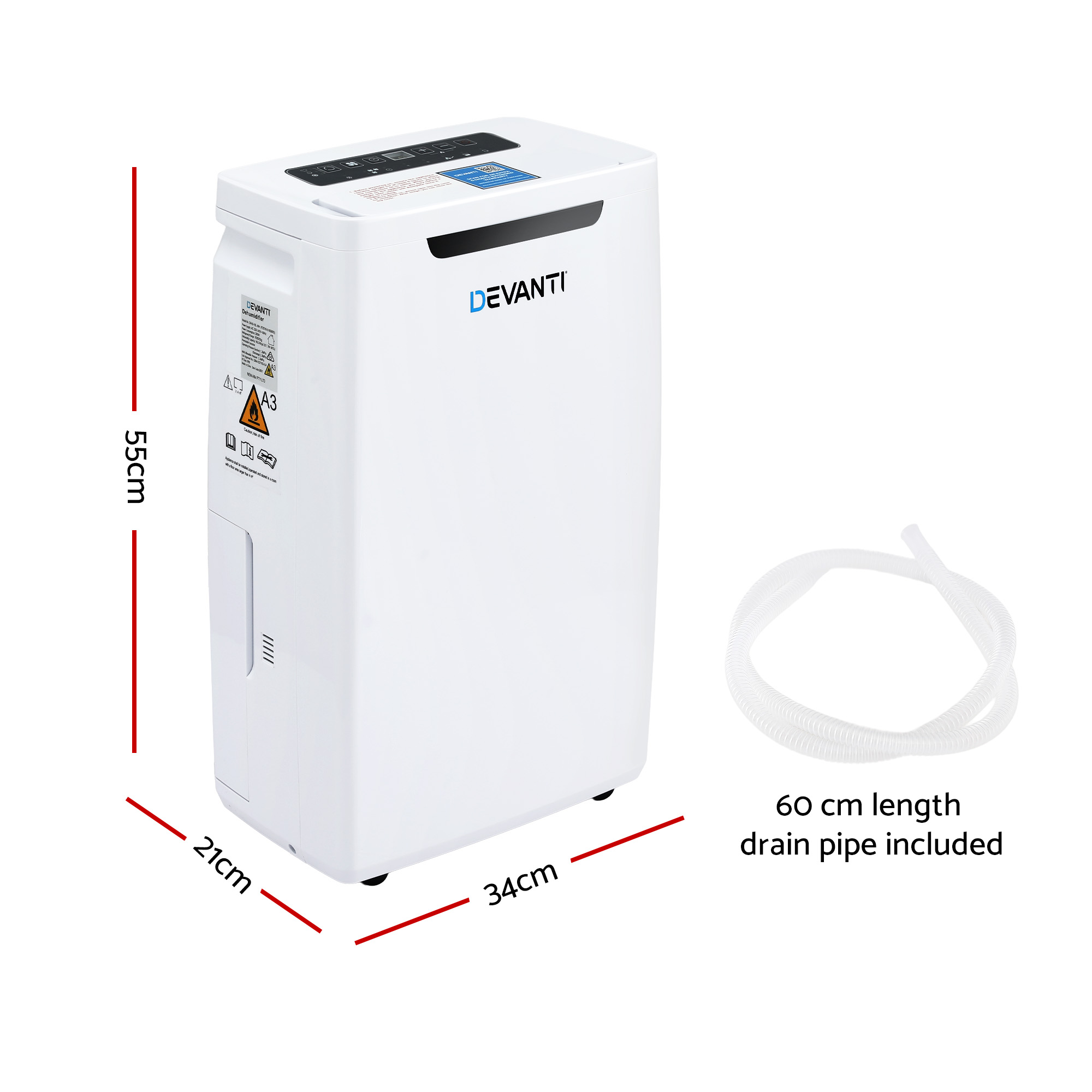 Devanti 16L Dehumidifier Portable Air Dryer Moisture Absorber 5.5L Water Tank Home