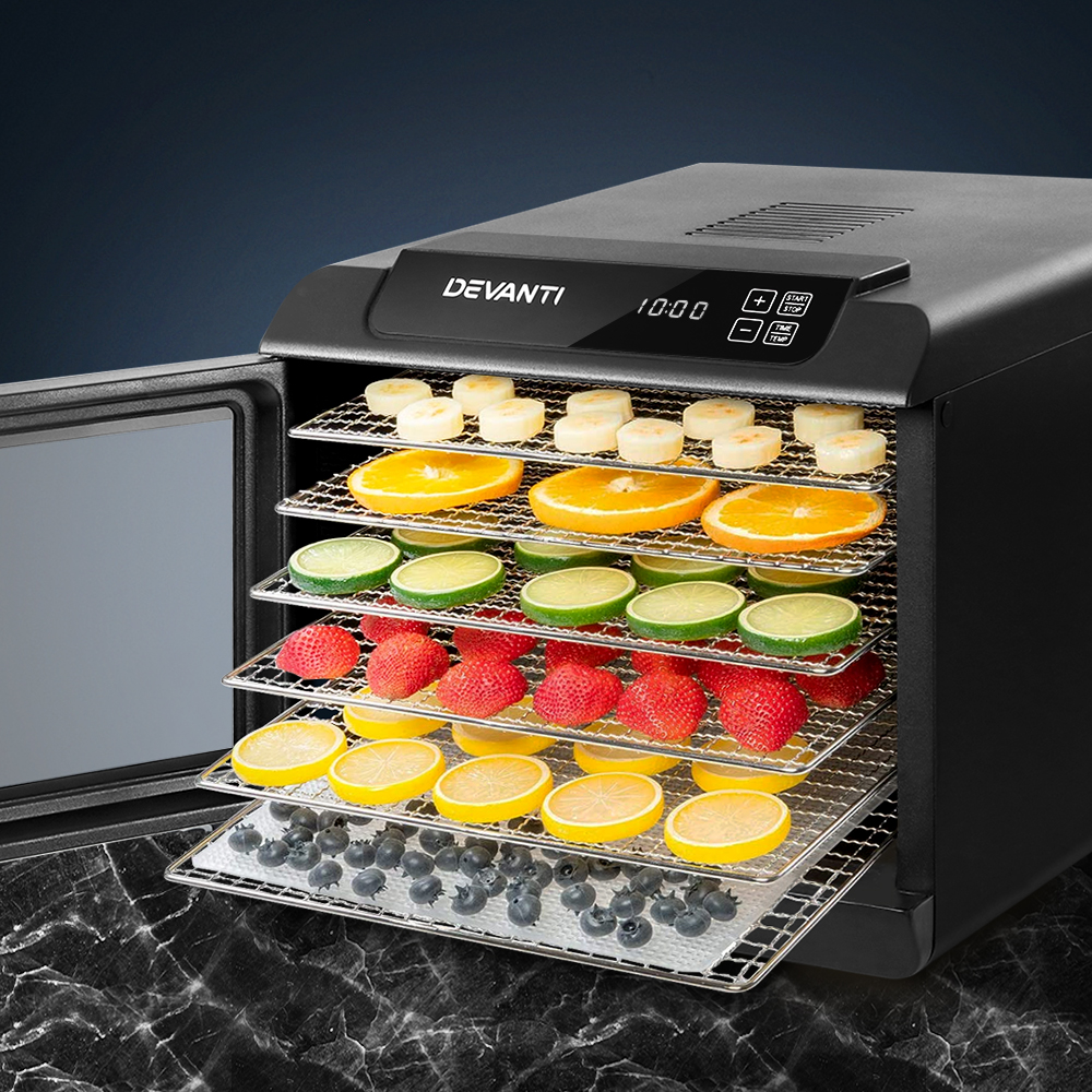 Devanti 6 Trays Food Dehydrator Stainless Steel Tray -ST-BK Devanti 6 Trays Food Dehydrator Stainless Steel Tray -ST-BK