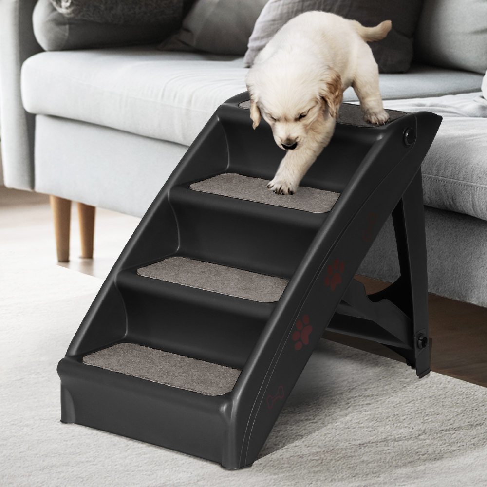 i.Pet Dog Ramp Steps For Bed Sofa Car Pet Stairs Ladder Portable Foldable Black i.Pet Dog Ramp Steps For Bed Sofa Car Pet Stairs Ladder Portable Foldable Black