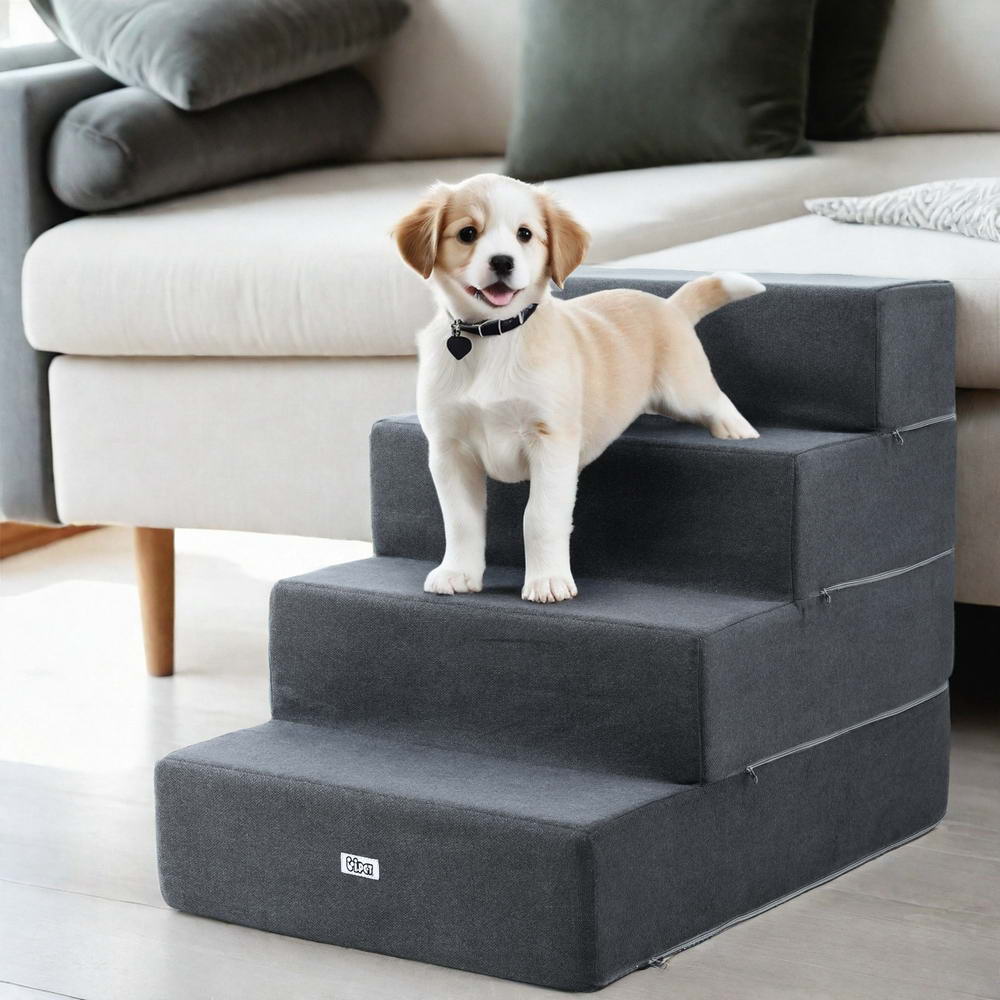i.Pet Dog Ramp Foam Dog Cover Stairs Portable Cat Ladder For Sofa Bed 4 Steps i.Pet Dog Ramp Foam Dog Cover Stairs Portable Cat Ladder For Sofa Bed 4 Steps