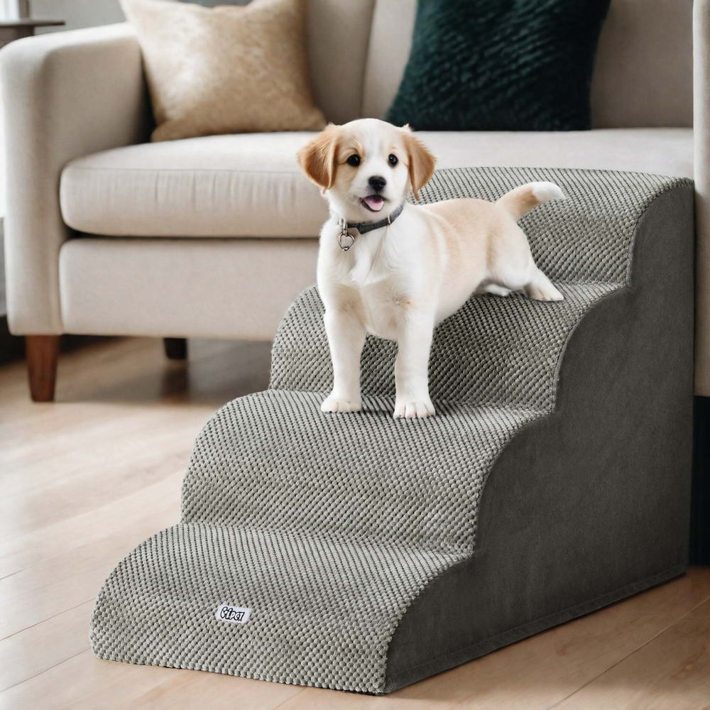i.Pet Dog Ramp Steps Foam 4 Tier Pet Stairs For Bed Sofa Car Portable Indoor i.Pet Dog Ramp Steps Foam 4 Tier Pet Stairs For Bed Sofa Car Portable Indoor