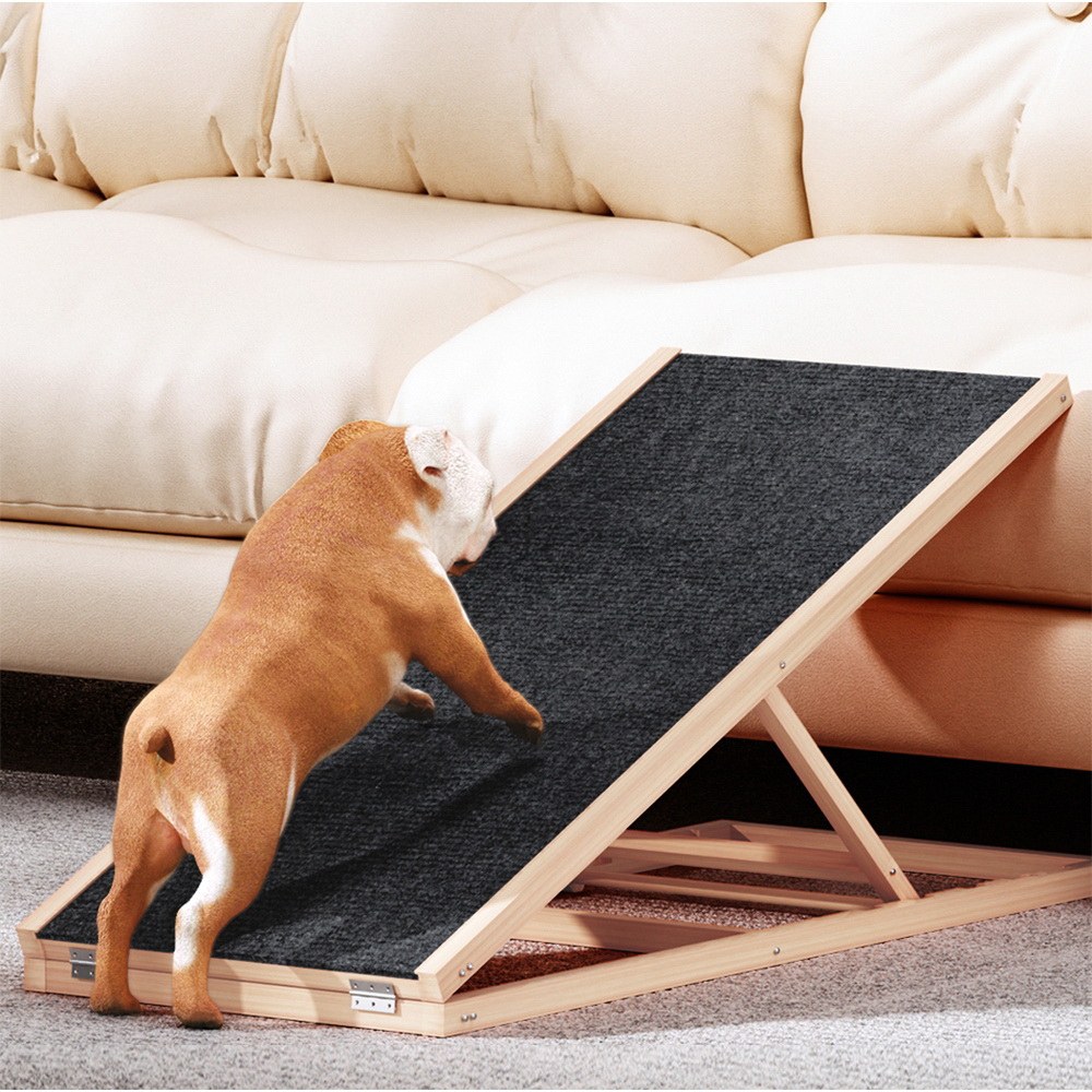 i.Pet Dog Ramp 100cm Adjustable Height Wooden Steps Stairs For Bed Sofa Car Foldable i.Pet Dog Ramp 100cm Adjustable Height Wooden Steps Stairs For Bed Sofa Car Foldable