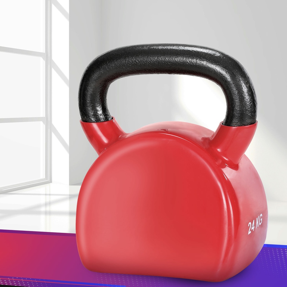 Everfit 24kg Kettlebell Weightlifting Bench Dumbbells Kettle Bell Gym Home