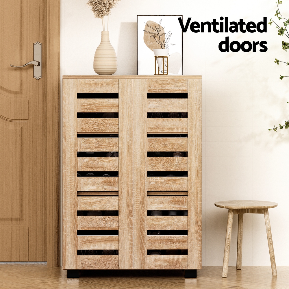 Artiss Shoe Rack Cabinet 20 Pairs 5-tier Wood Alster