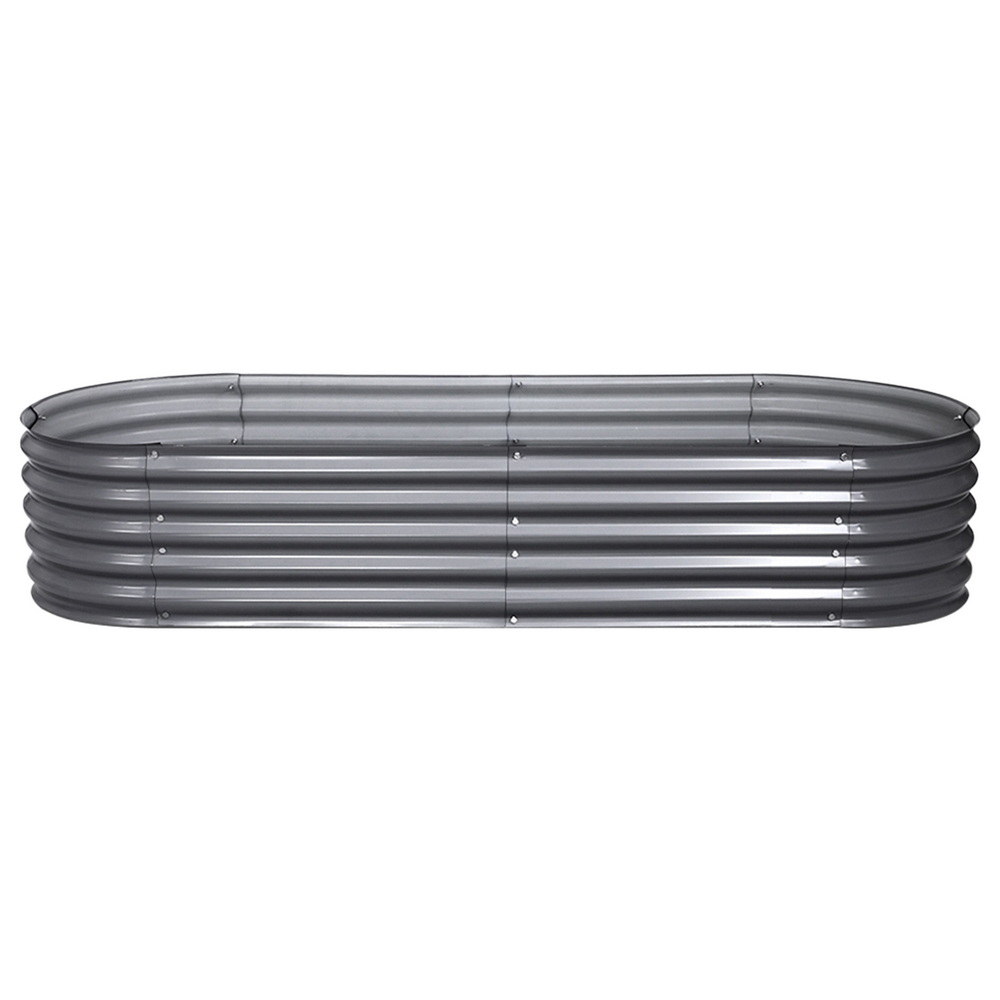 Green Fingers Garden Bed 160X80X42cm Oval Planter Box Raised Container Galvanised