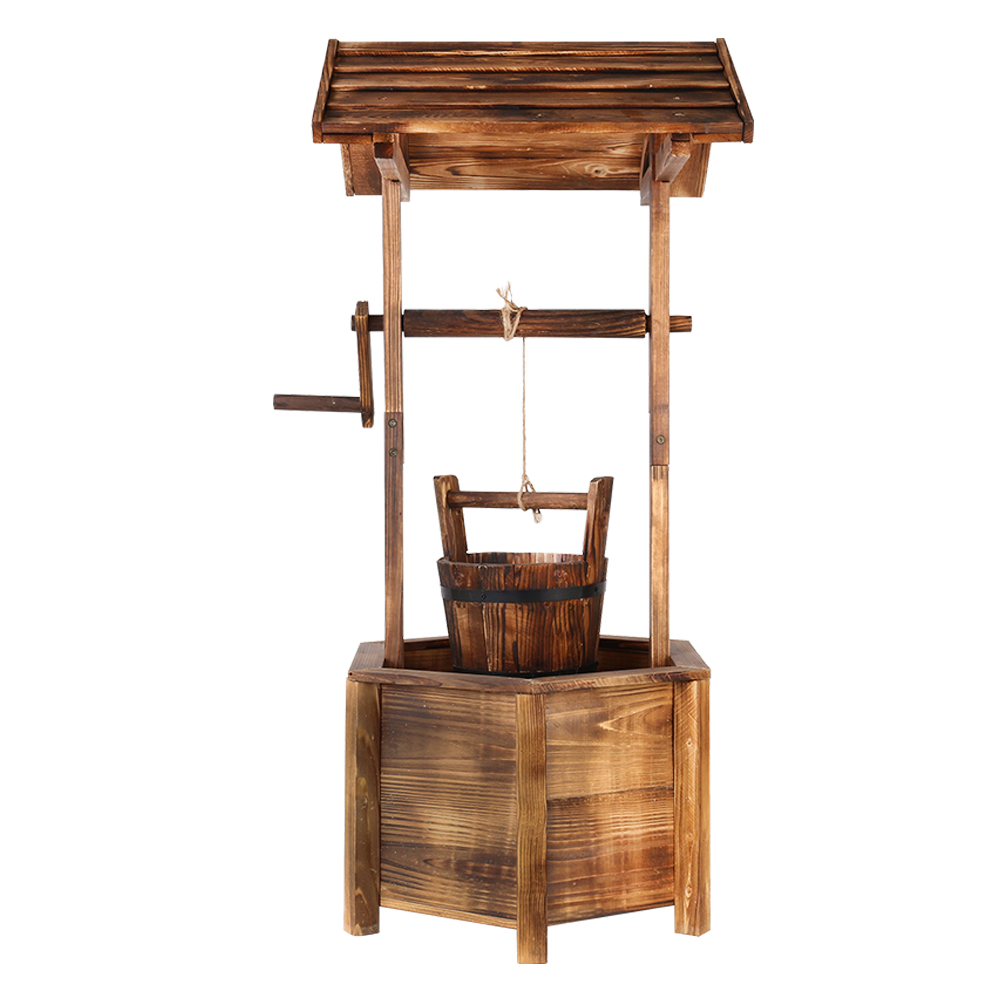 Gardeon Garden Decor Outdoor Ornament Wooden Wishing Well