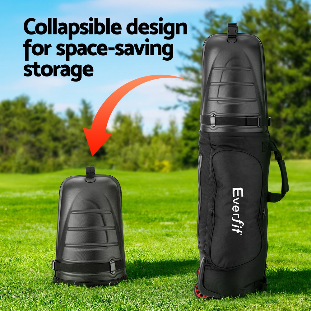 Everfit Golf Travel Bags for Airlines with Wheels Golf Clubs Hard Case Foldable EEL-BK