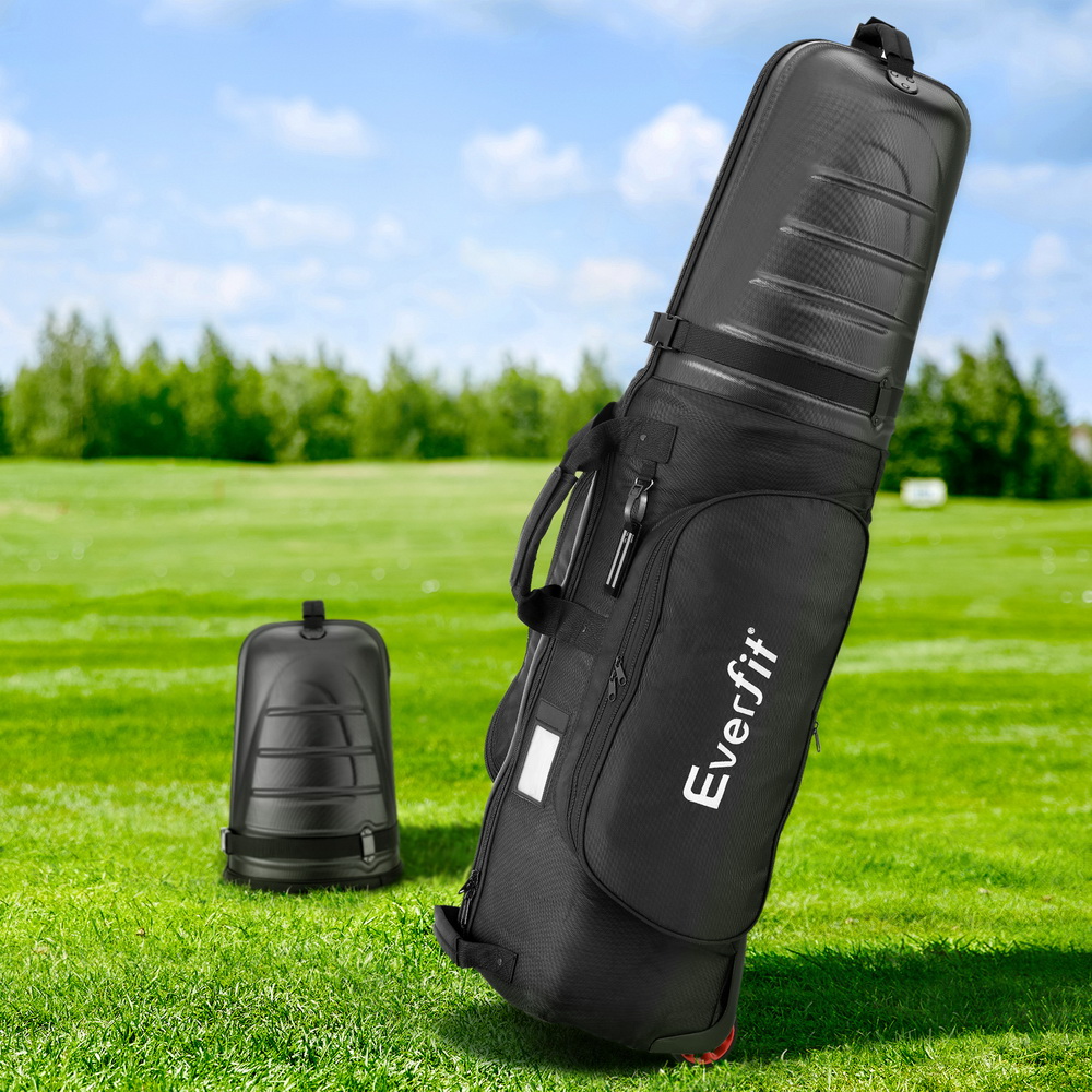 Everfit Golf Travel Bags for Airlines with Wheels Golf Clubs Hard Case Foldable EEL-BK