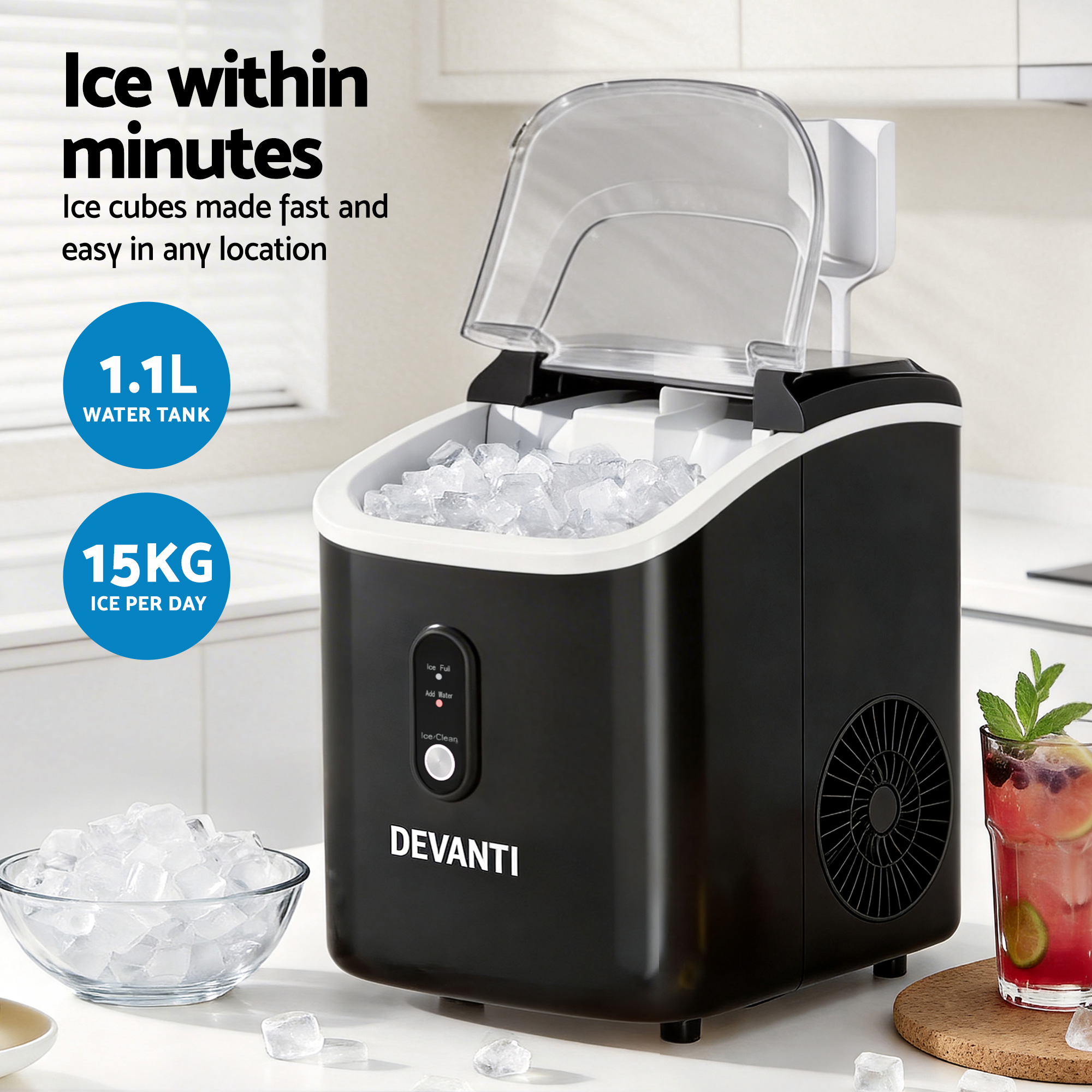 Devanti 15kg Nugget Ice Maker Machine