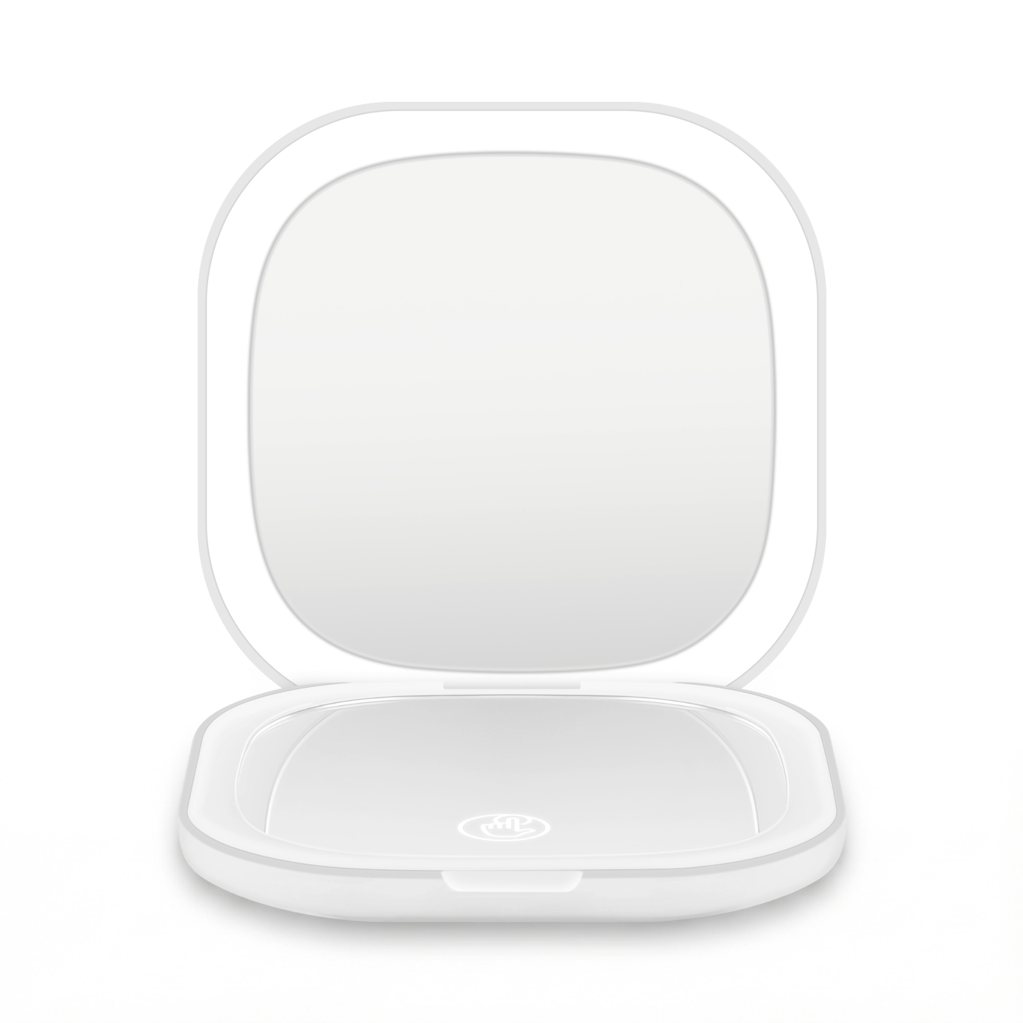Embellir LED Compact Mirror Lighted Travel Makeup Mirror Pocket-Sized 1x 10x Magnification Square White