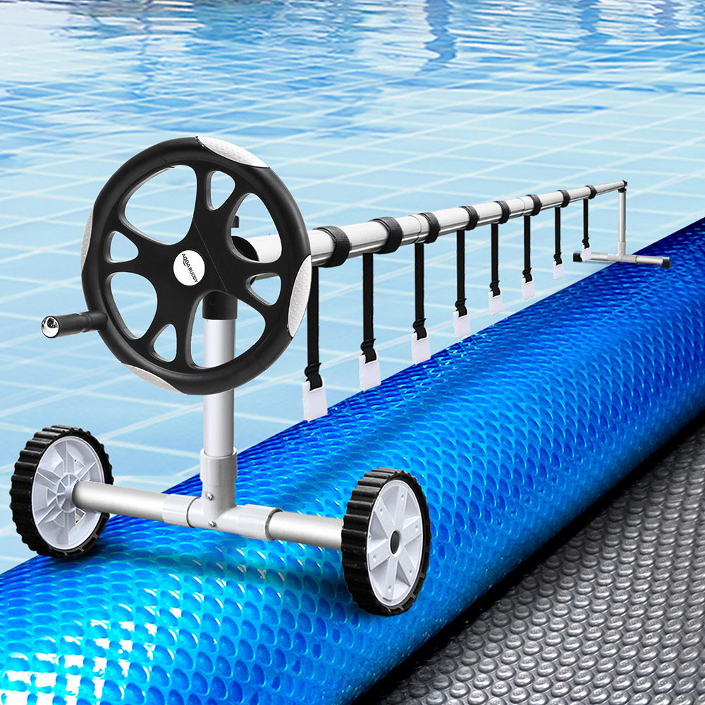Aquabuddy Pool Cover 500 Micron 10x4m Swimming Pool Solar Blanket Blue Silver 5.5m Roller Aquabuddy Pool Cover 500 Micron 10x4m Swimming Pool Solar Blanket Blue Silver 5.5m Roller