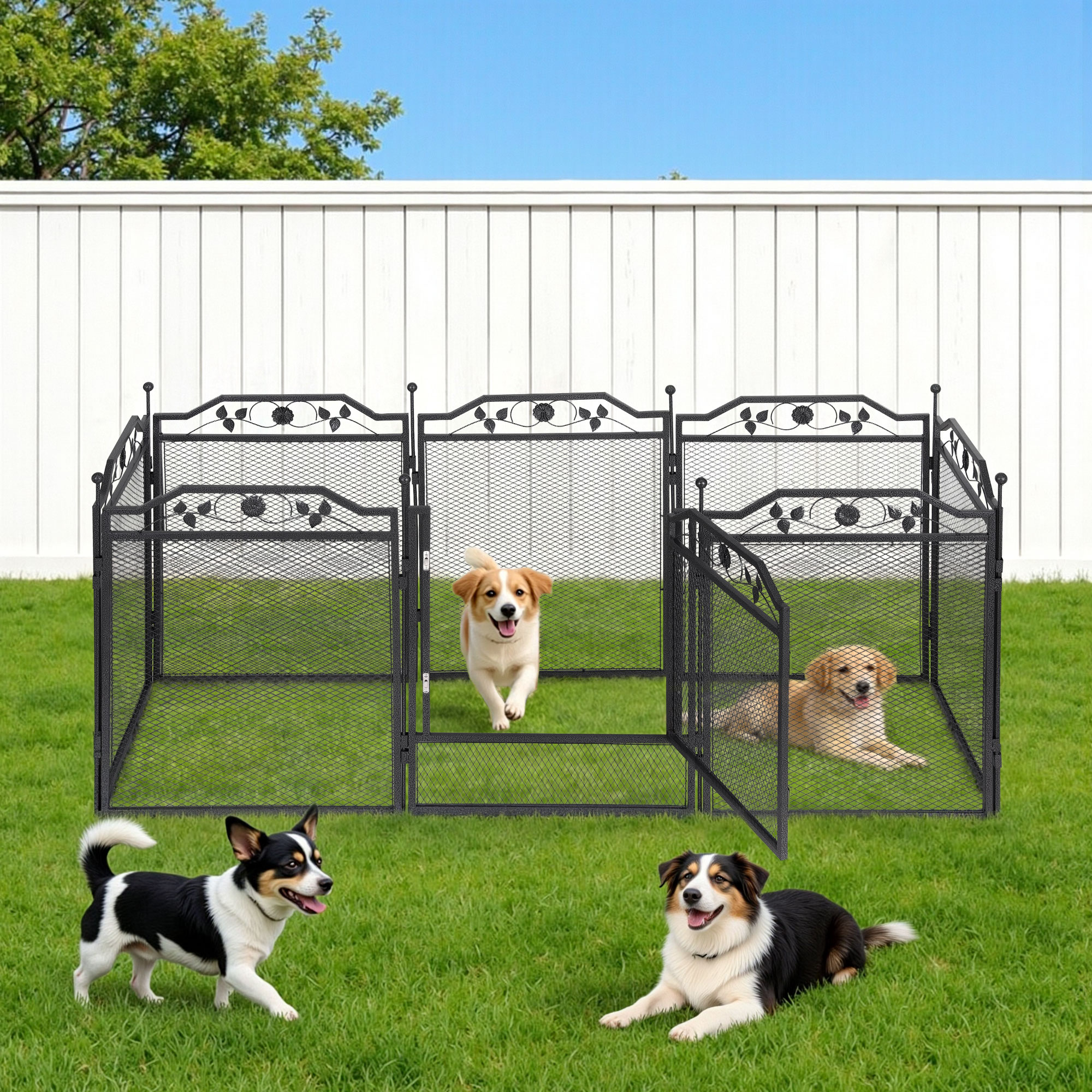 i.Pet Pet Dog Playpen Heavy-Duty Enclosure Multi-Configuration Indoor Outdoor Black i.Pet Pet Dog Playpen Heavy-Duty Enclosure Multi-Configuration Indoor Outdoor Black