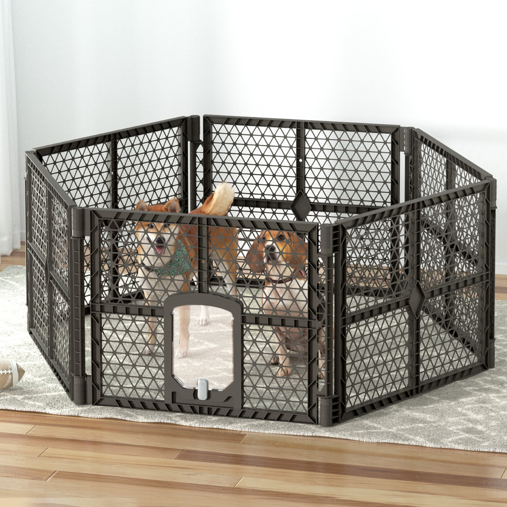 i.Pet Dog Playpen Enclosure 6 Panel Pet Fence Plastic Play Pen i.Pet Dog Playpen Enclosure 6 Panel Pet Fence Plastic Play Pen