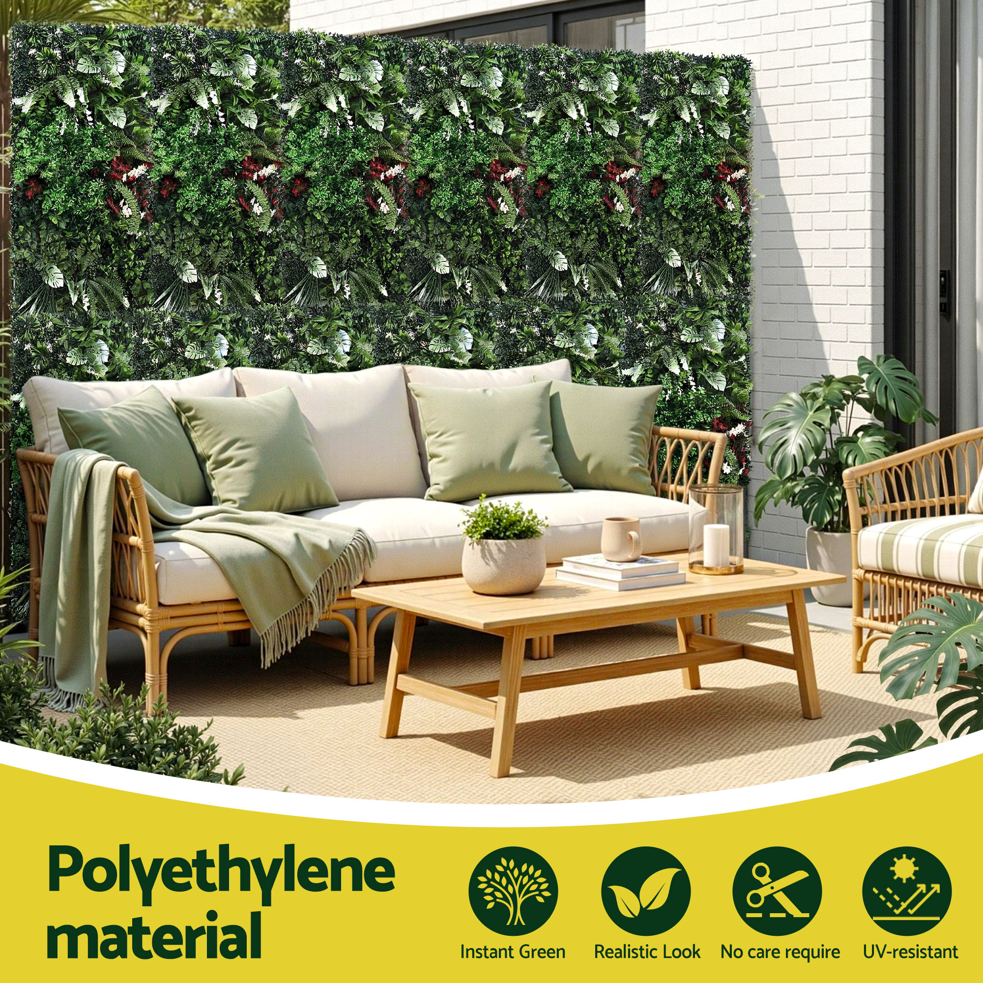 Gardeon Artificial Plant Wall Panels 50X100CM Boxwood Panel Hedge Grass Backdrop Green Decor Backyard