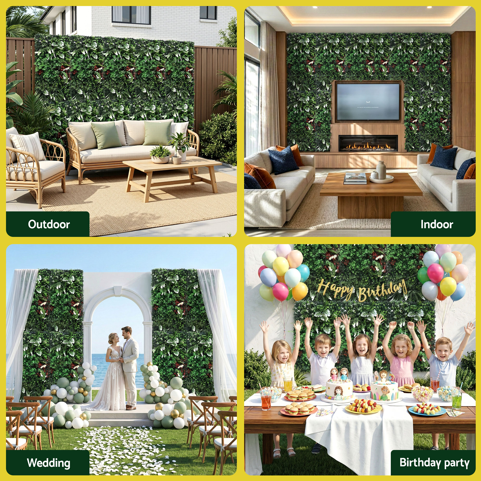 Gardeon Artificial Plant Wall Panels 50X100CM Boxwood Panel Hedge Grass Backdrop Green Decor Backyard