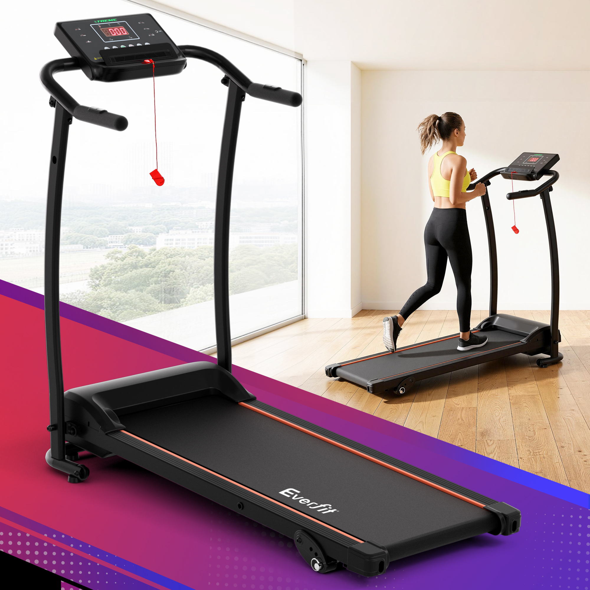 Everfit Treadmill Electric Home Gym Fitness Exercise Machine Foldable 370mm
