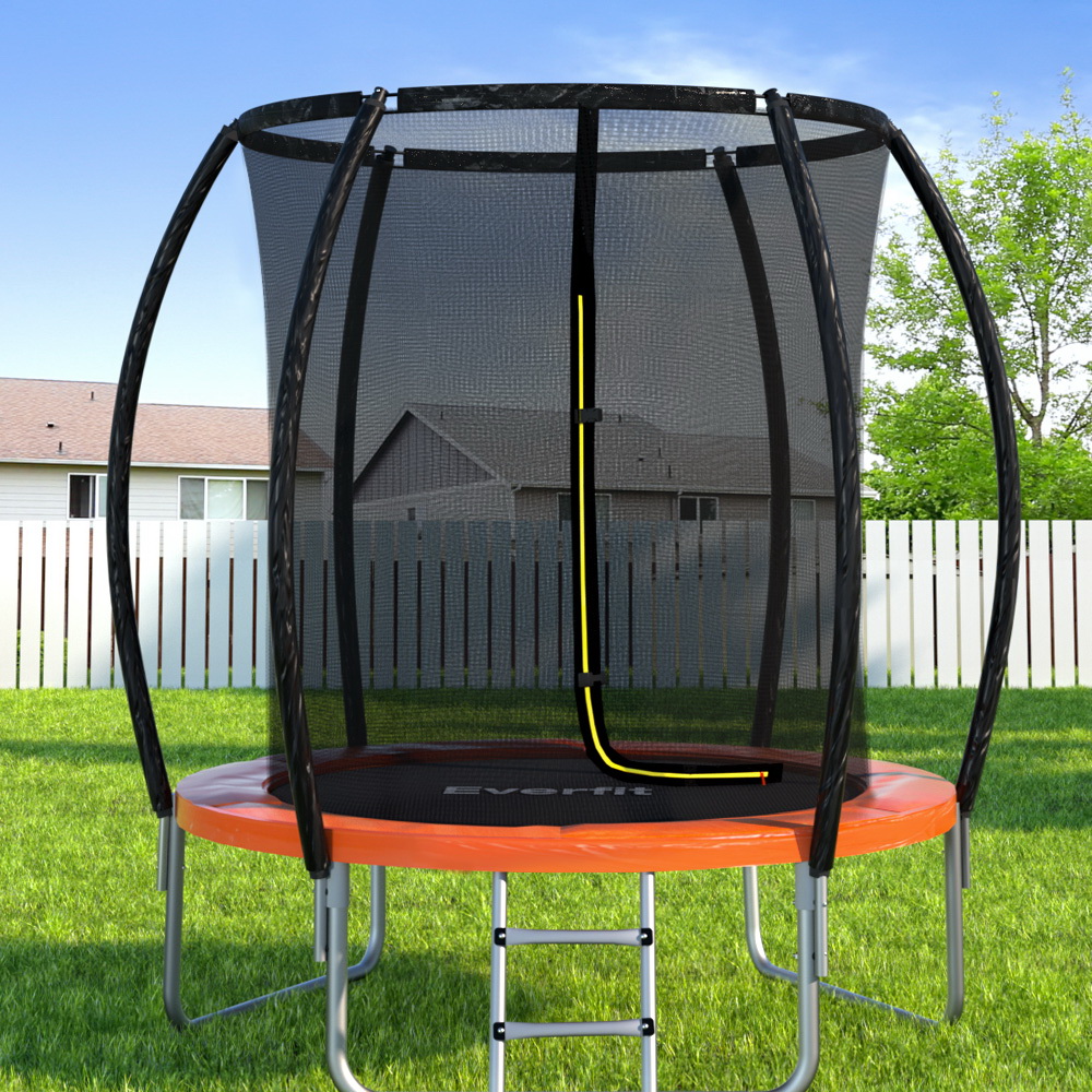 Everfit 6FT Trampoline for Kids w/ Ladder Enclosure Safety Net Rebounder Orange Everfit 6FT Trampoline for Kids w/ Ladder Enclosure Safety Net Rebounder Orange